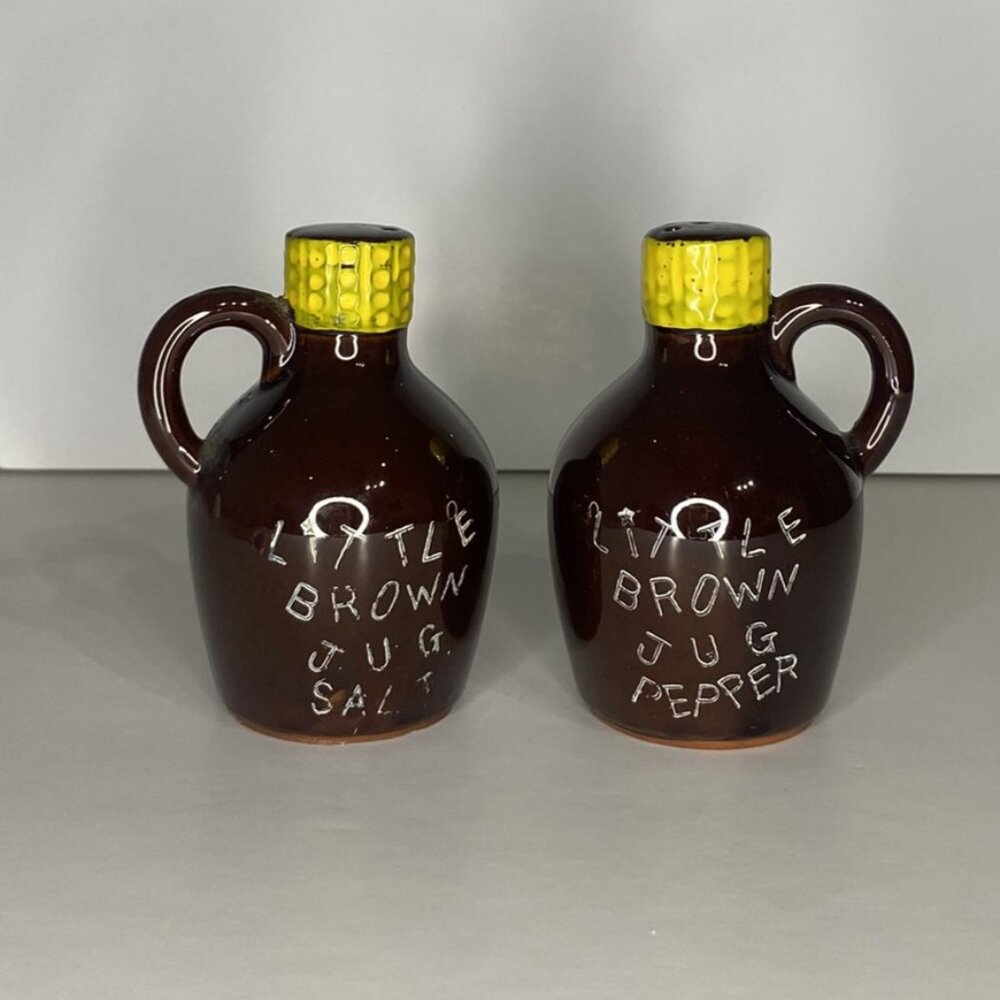 Little Brown Jug Salt & Pepper Shakers, Vintage